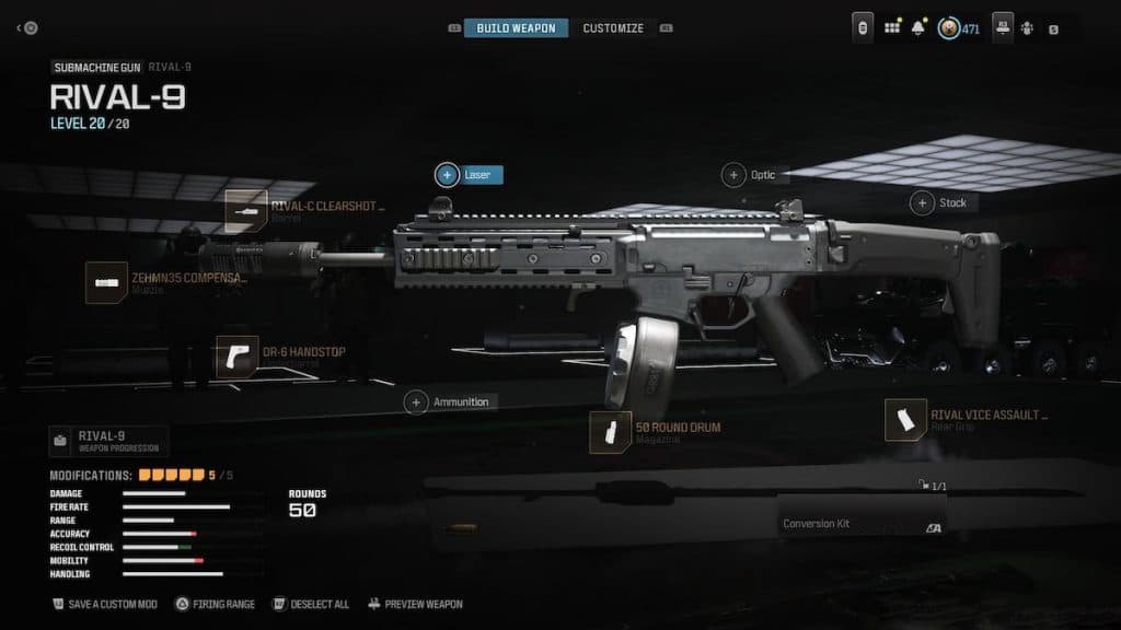 Rival-9 Warzone attachments