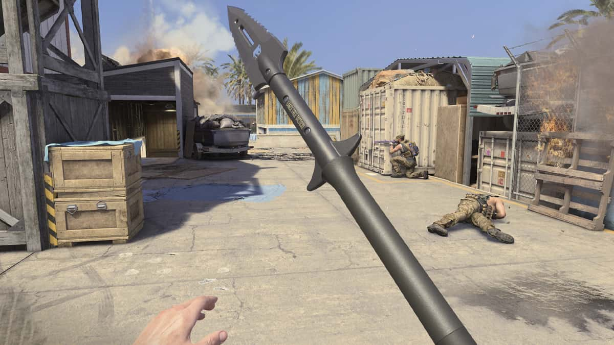 Warzone and MW3 player holding Spear Melee weapon