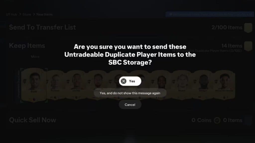 SBC Storage in EA FC 25