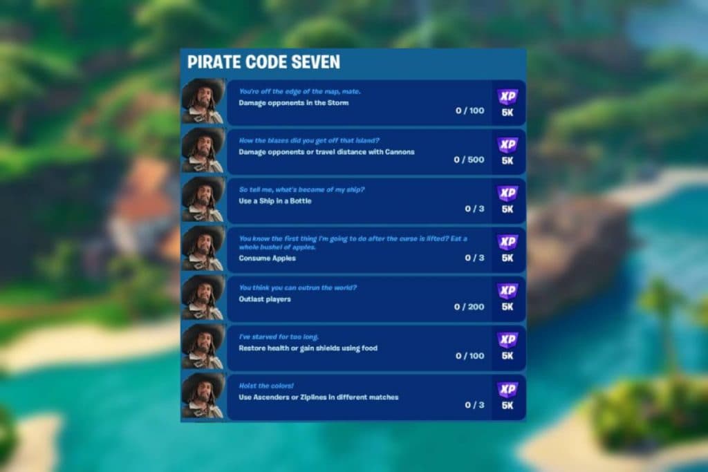 Week 7 of the Pirates of the Caribbean quests in Fortnite.