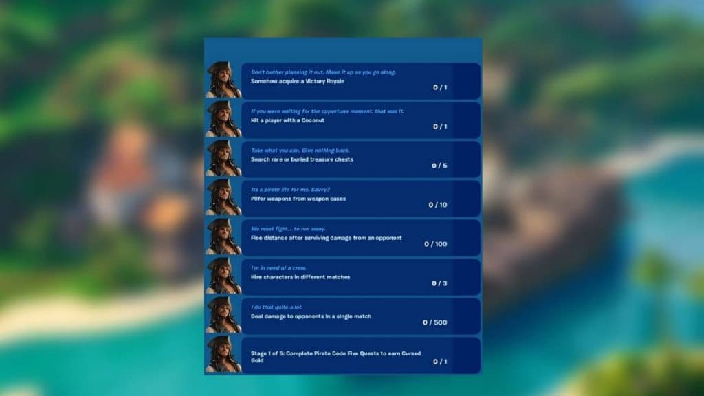 Week 5 pirate code quests in Fortnite