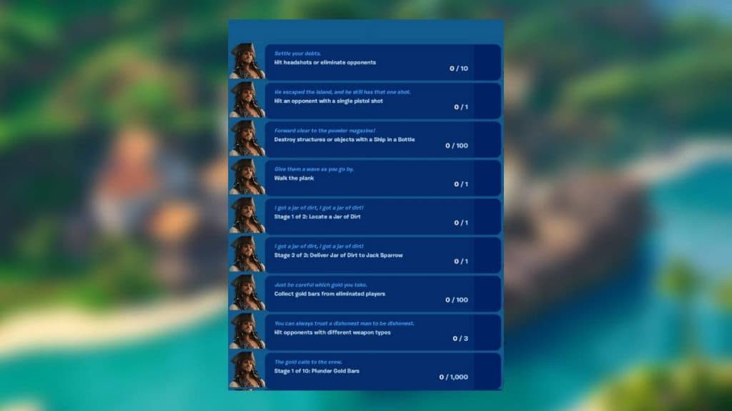 Week 1 pirate code quests in Fortnite