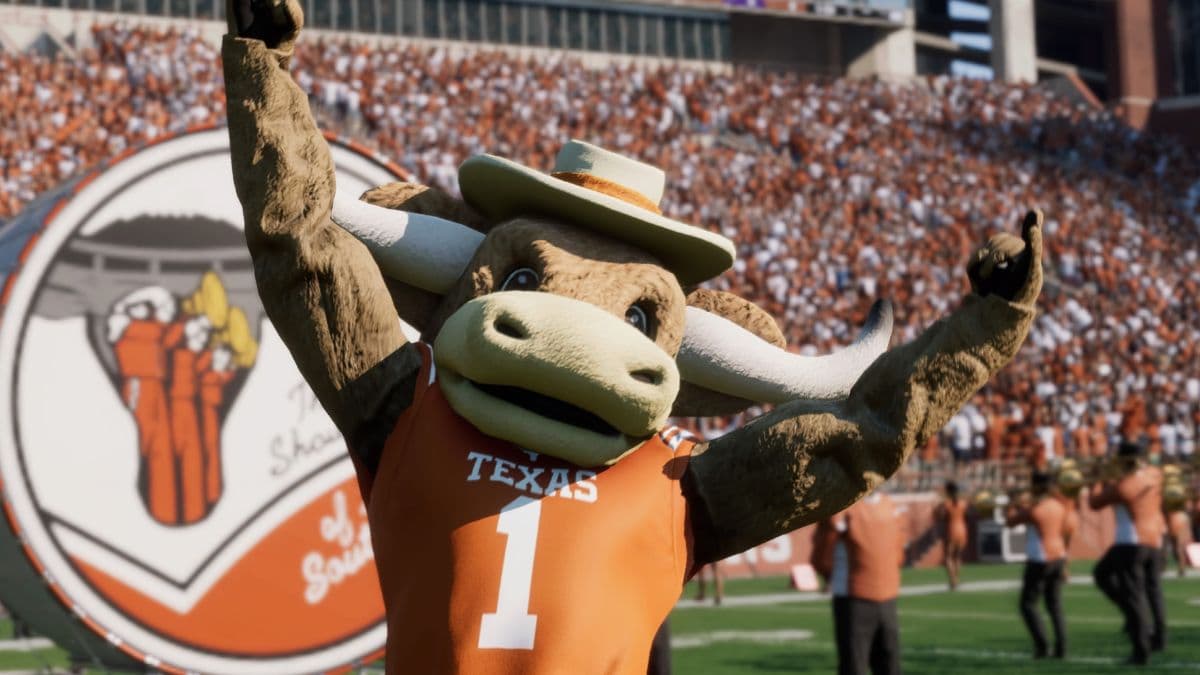 Texas Longhorns mascot in CFB25