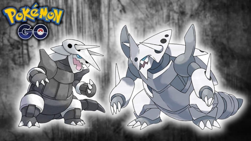 aggron and its mega evolution in pokemon go