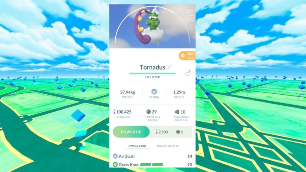 pokemon go tornadus incarnate with grass knot