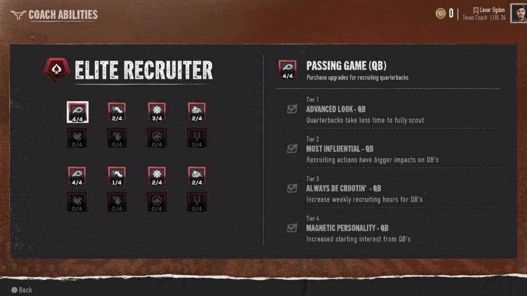 College Football 25 Elite Recruiter abilities