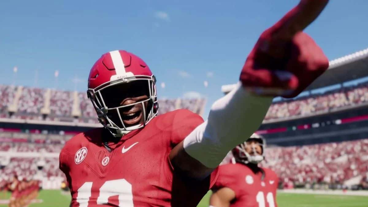 College Football 25 player pointing