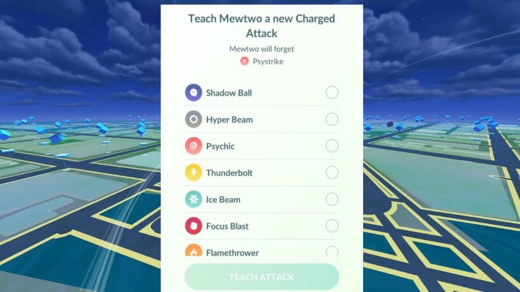 mewtwo's pokemon go moves seen using an elite charged tm