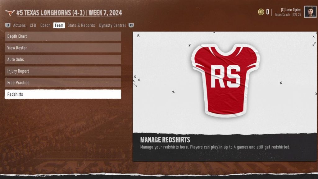 How to redshirt in College Football 25