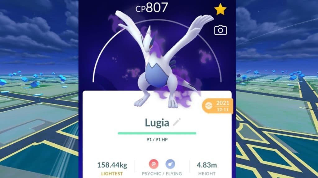 shadow lugia profile in pokemon go