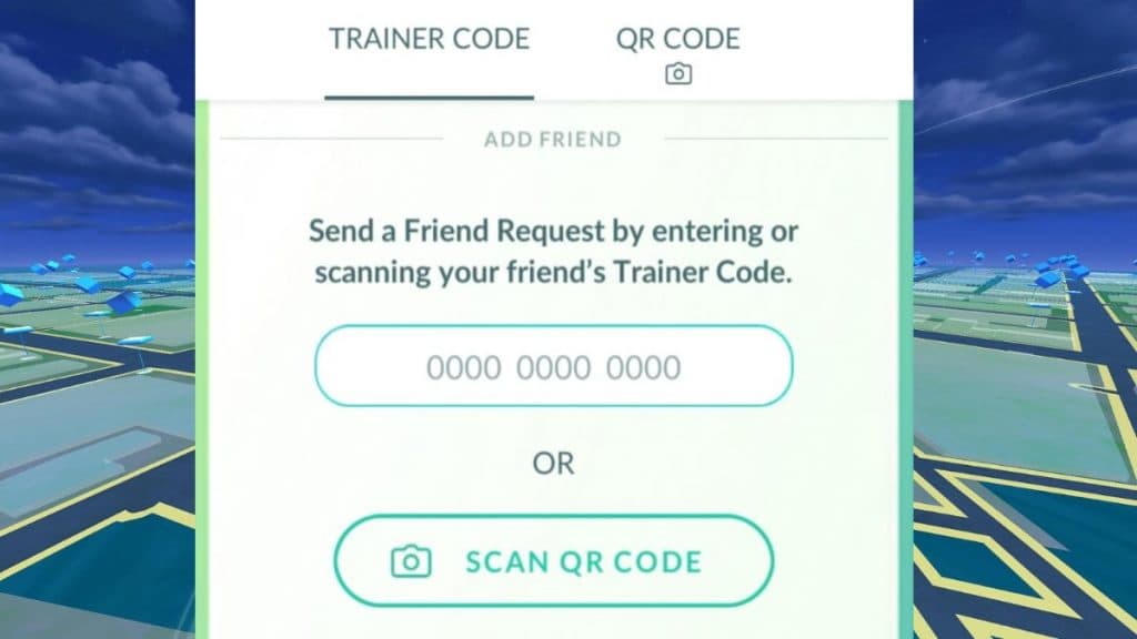 pokemon go friend code field