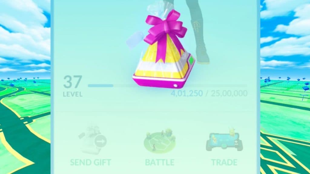 receiving gift from friend in pokemon go