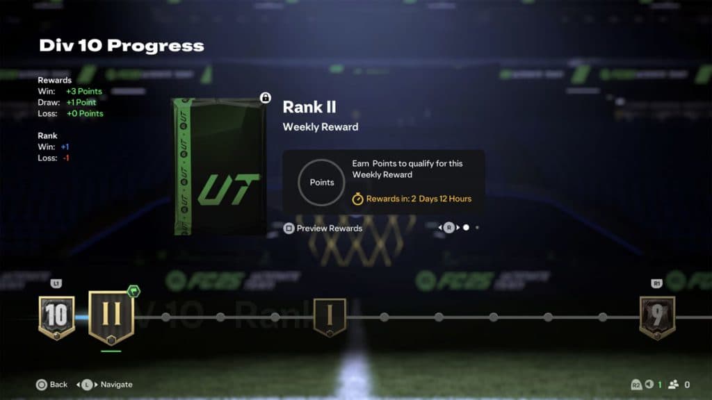 EA FC 25 Division Rivals menu