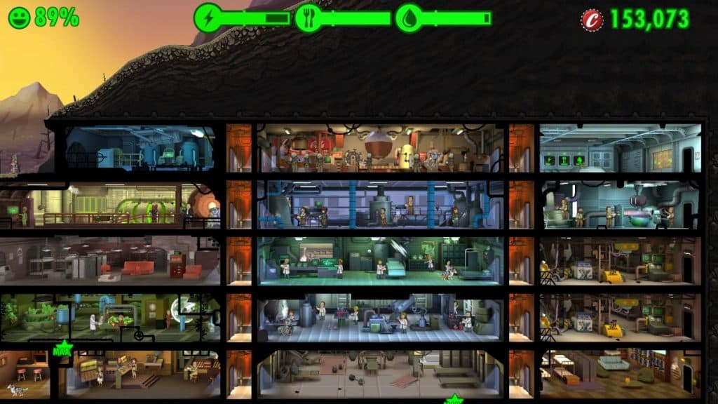 Vault layout in Fallout Shelter