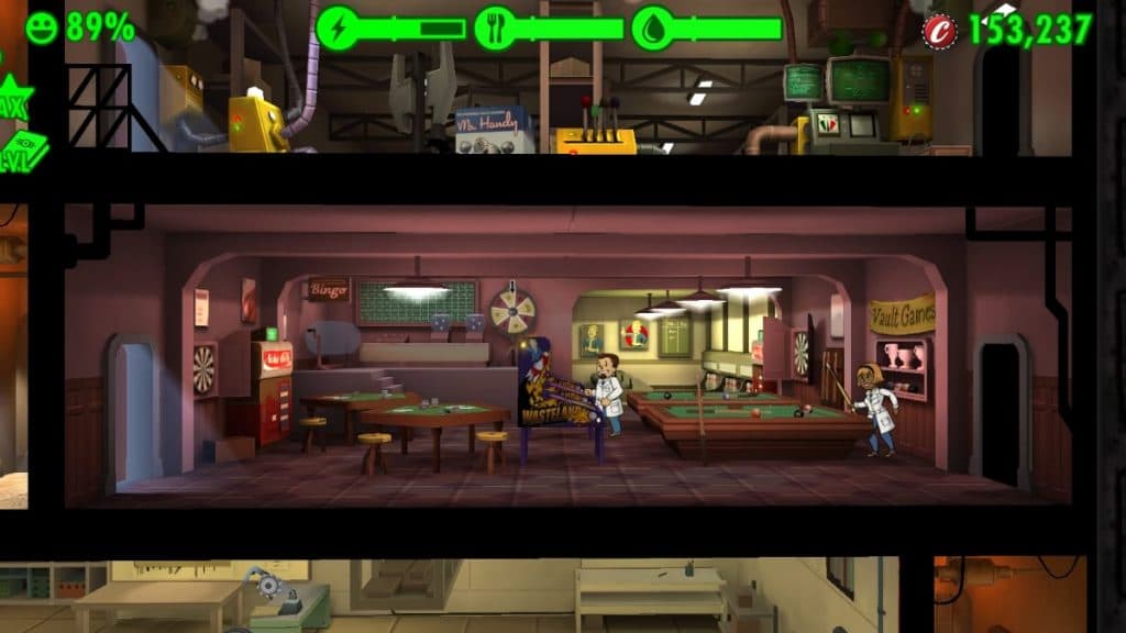 Game Room in Fallout Shelter