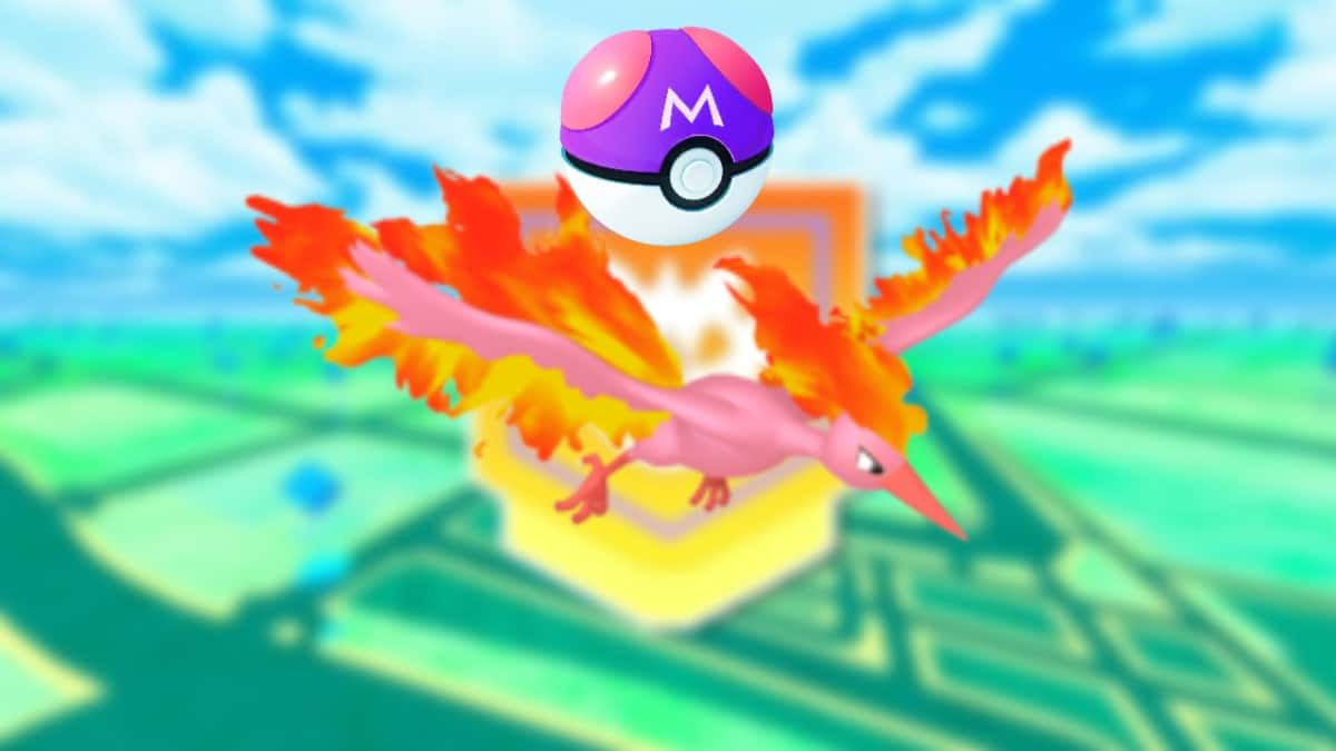 shiny moltres with a master ball in pokemon go