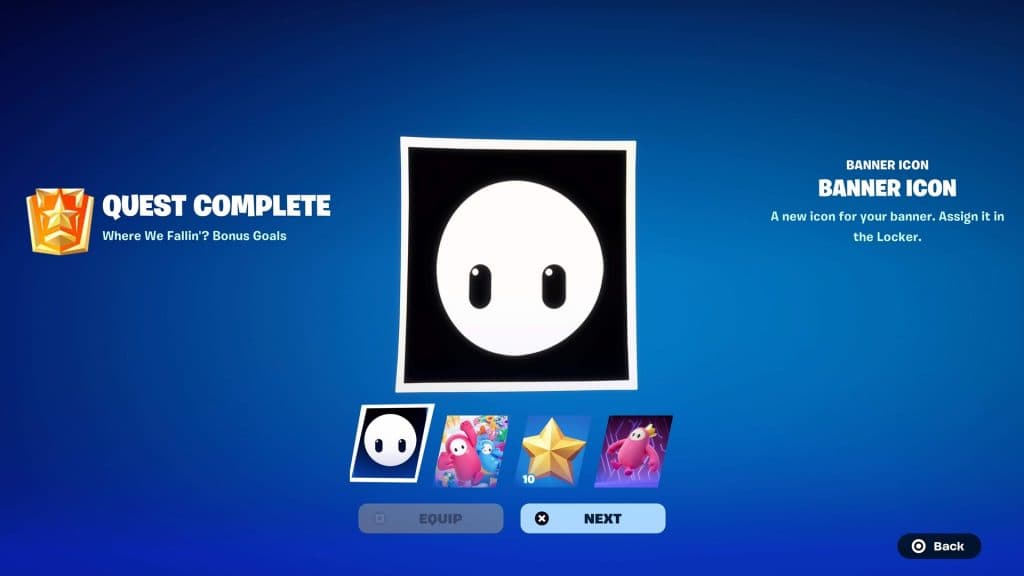 Where We Fallin' Quests rewards in Fortnite x Fall Guys