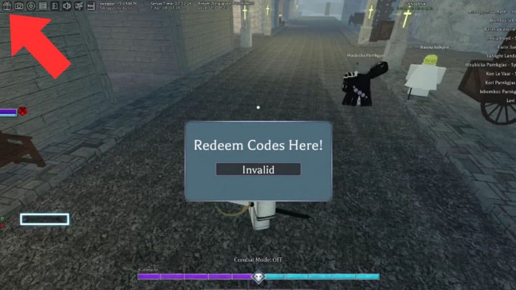 Codes redeem box in Type Soul