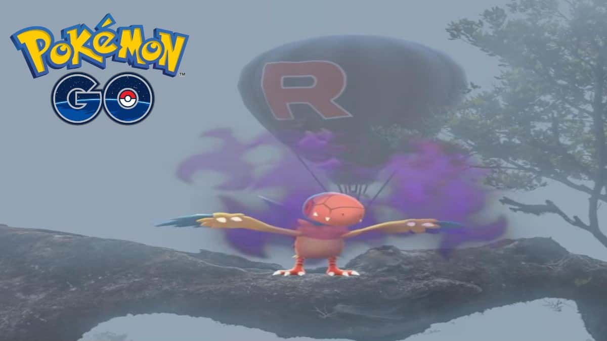 shadow archen and a team rocket balloon in pokemon go