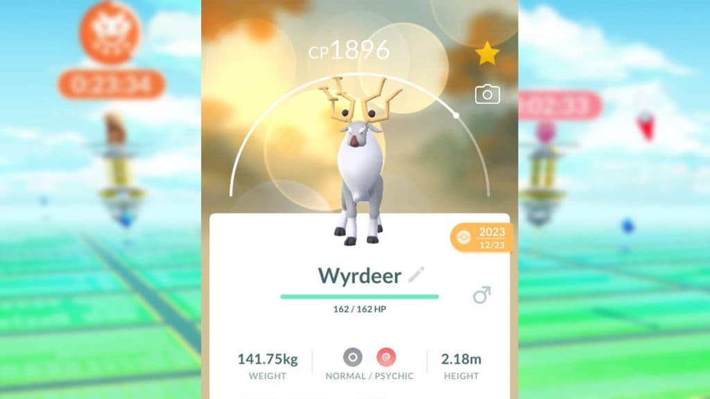 Wyrdeer summary page in Pokemon Go