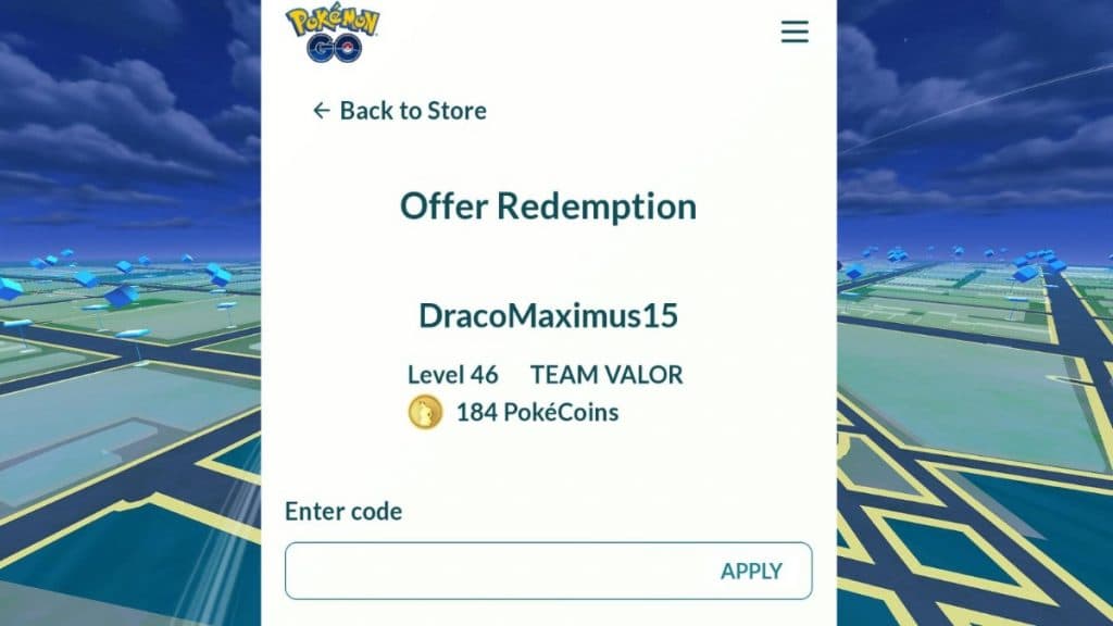 pokemon go web store code offer redemption