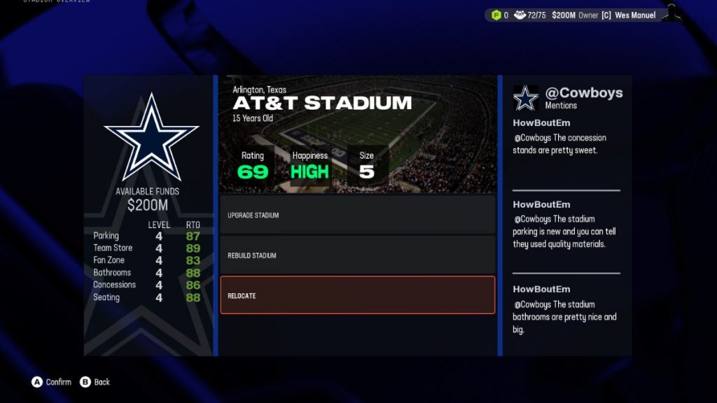 How to relocate in Madden 25 Franchise mode