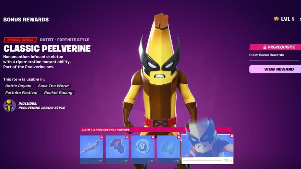 Classic Peelverine skin in Fortnite