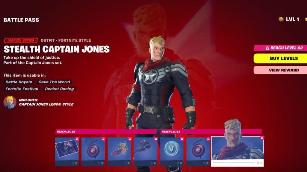 Stealth Captain Jones skin inn Fortnite