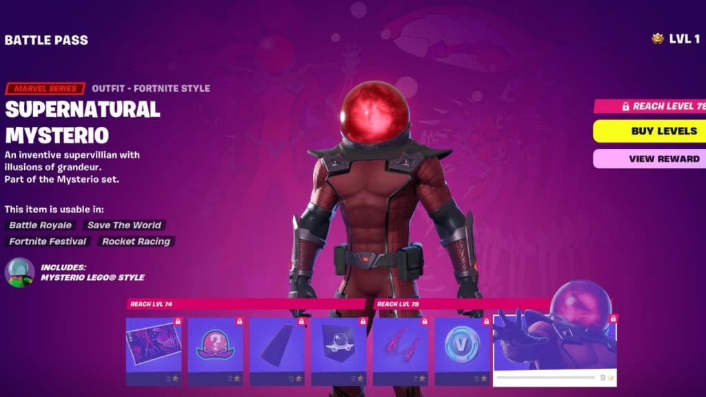 Supernatural Mysterio skin in Fortnite