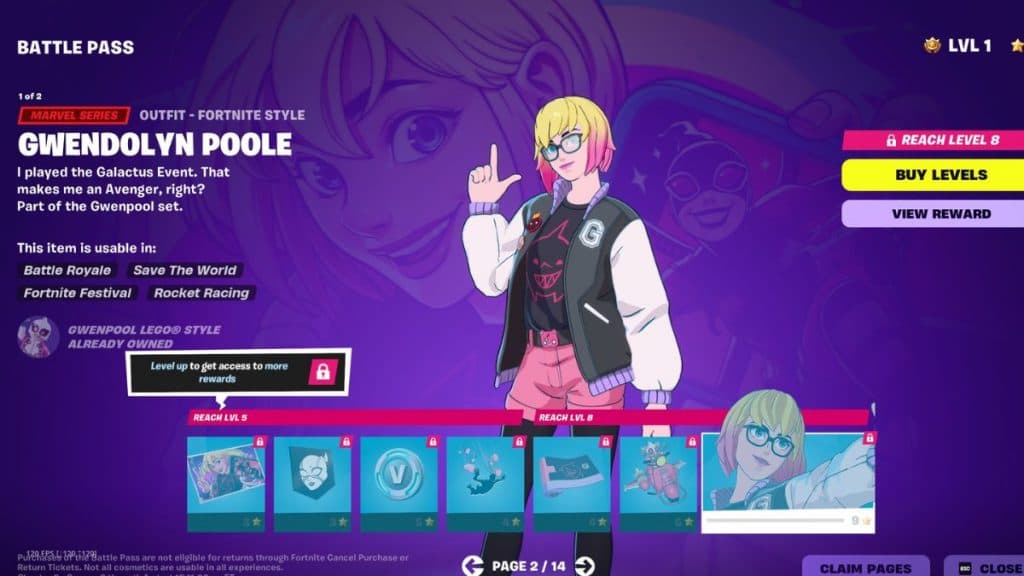 Gwendolyn Poole skin in Fortnite