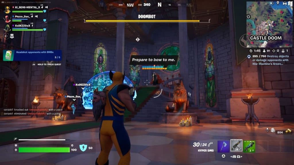 Doombit sat on throne in Fortnite