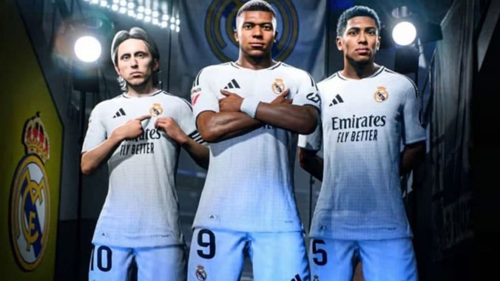 Luka Modric, Jude Bellingham, and Kylian Mbappe in EA FC 25