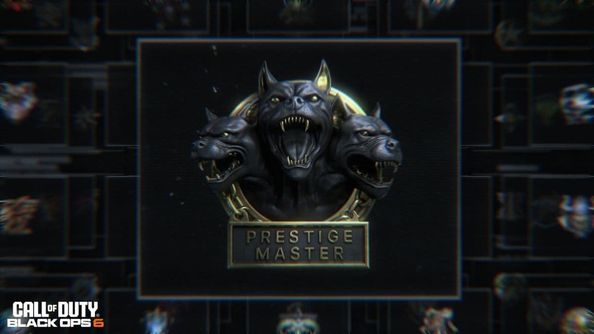 prestige master icon in black ops 6 with logo in the bottom left