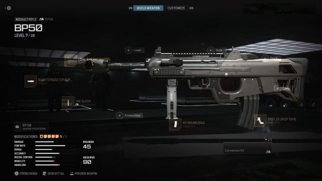 mw3 bp50 with attachments in warzone