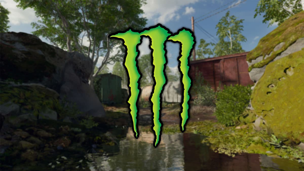 monster energy logo on black ops 6 derelict map