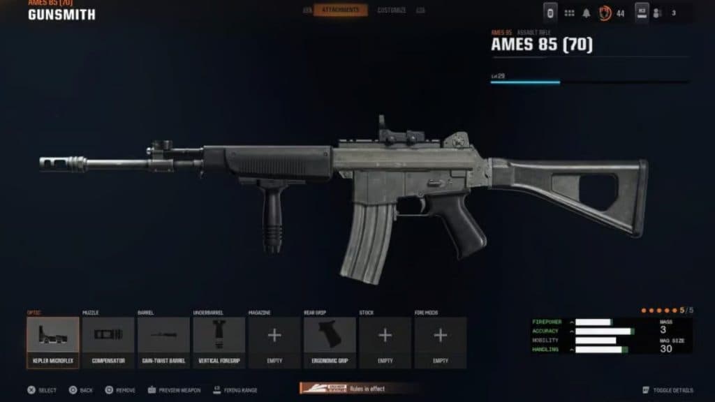 AMES 85 loadout in Black Ops 6