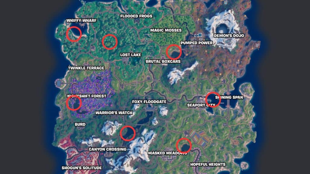 All Giant Turtle locations in Fortnite