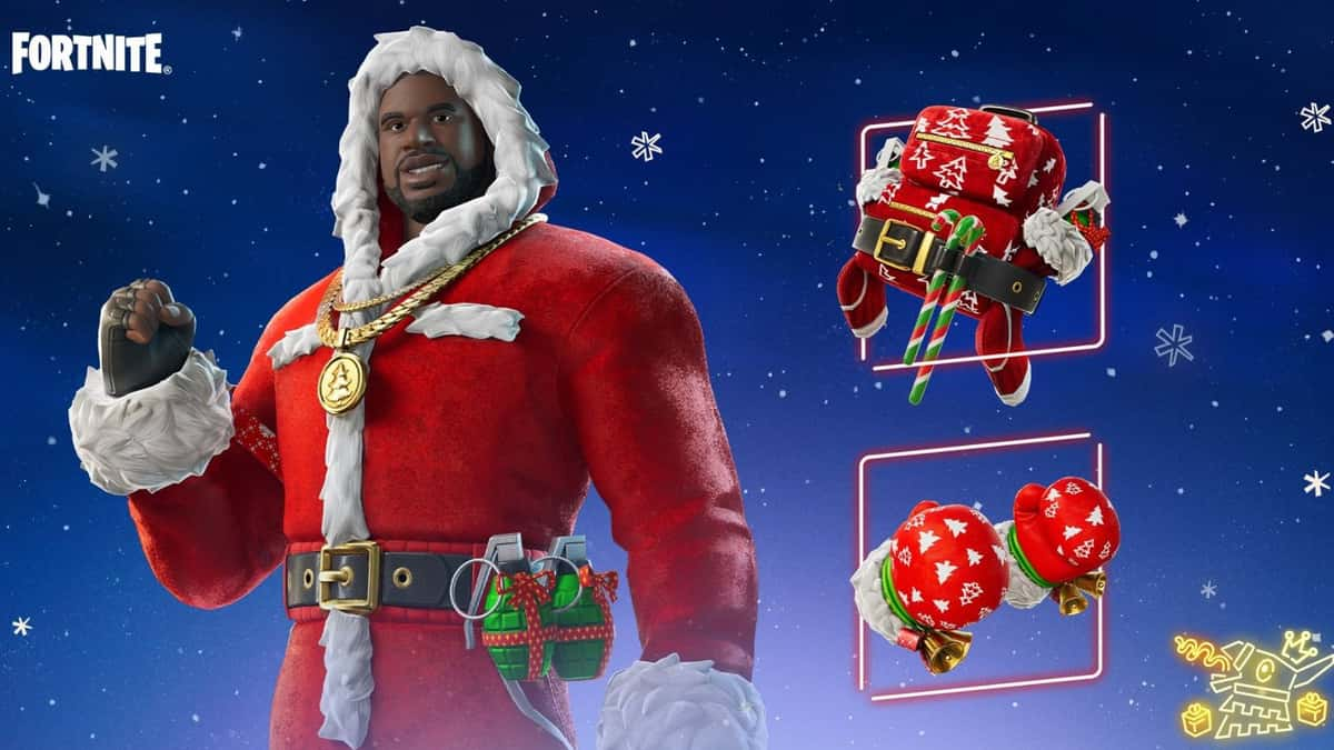 Santa Shaq skin and cosmetics in Fortnite