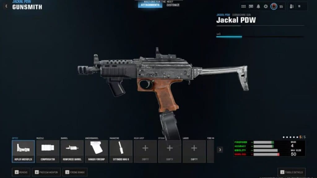 Jackal PDW loadout in Warzone