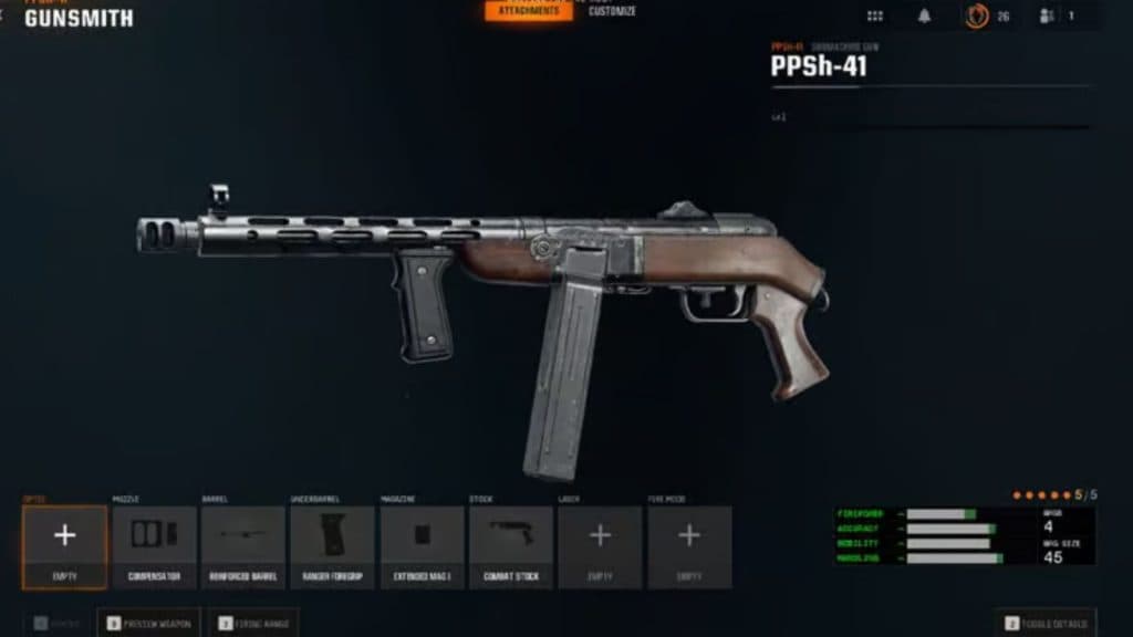 PPSh-41 loadout in Black Ops 6