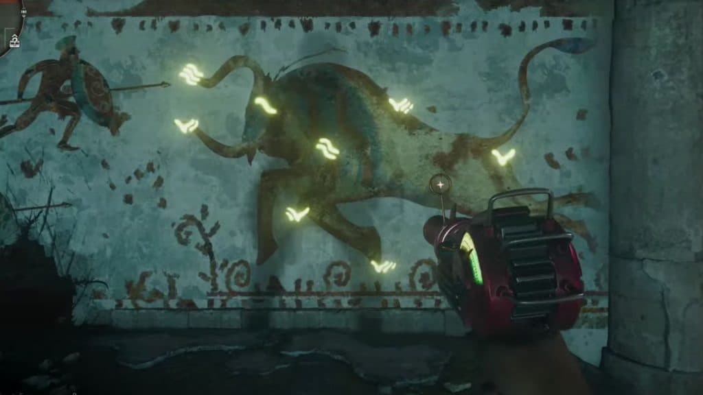 Roman numerals on a bull mural in BO6 Zombies