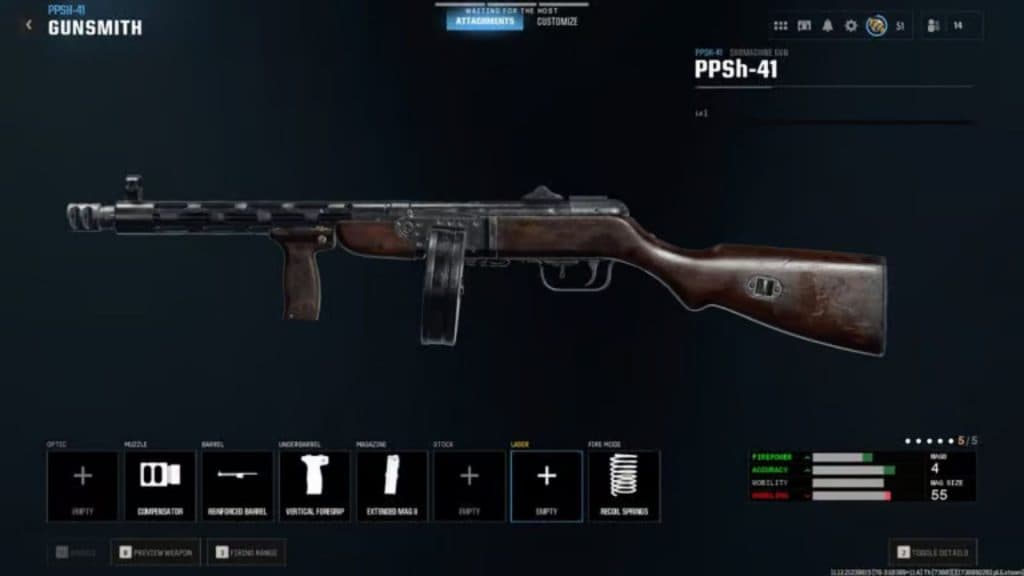 PPSh-41 loadout in Warzone